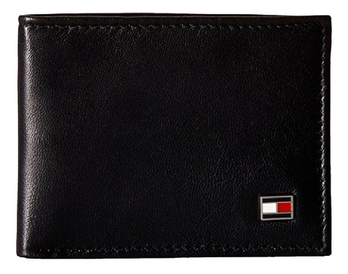  Tommy Hilfiger billetera 31TL13X008 con diseño lisa color negro de cuero 9.2cm x 11cm x 1cm