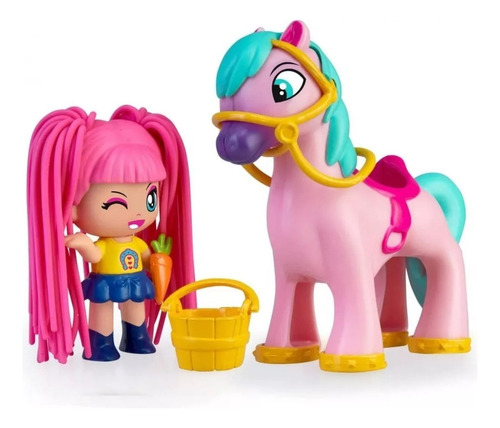 Pinypon Muñeca Pelos Al Viento Con Caballo Y Accesorios