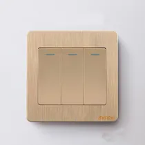 Comprar Interruptores De Pared Dorados 1\u002F2\u002F3\u002F4 Gang Con Lámpara Led