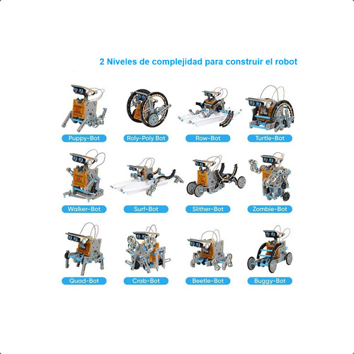 Robot de juguete Robot 12 en 1 solar Stem 12in1 blanco