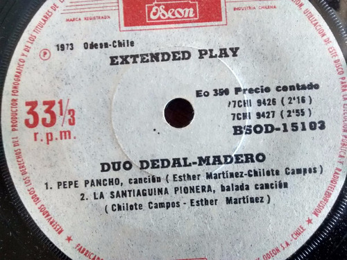 Vinilo  Ep  De Duo Dedal -madero - Corazon De Escar ( T74