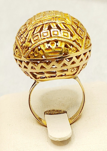 Grandioso Anillo De Oro 18 K 750 Azteca, Hecho En Mexico