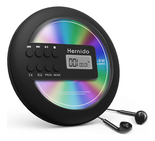 Reproductor De Cd Portatil Recargable Hernido Walkman