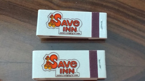 Decada Del 80 Dos Cajitas De Fosforos Hotel Save Inn  Usa 