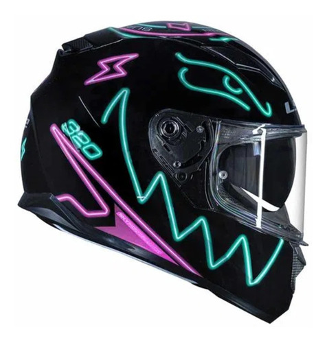 Capacete Ls2 Ff320 Stream Neon Fluo Fucsia Turquoise