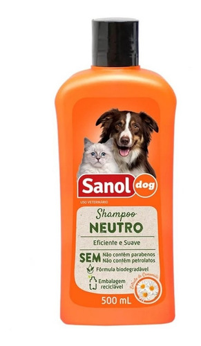 Shampoo Neutro Para Cães E Gatos 500ml Sanol Dog
