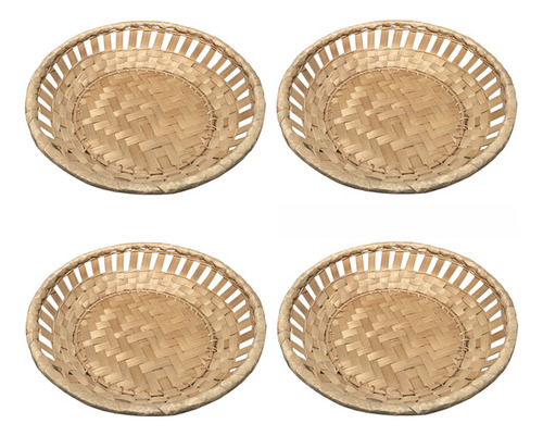 Set De 4 Paneras O Cestas De Mimbre