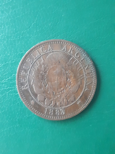 Moneda Argentina 1883 2 Centavos Estado Muy Bueno