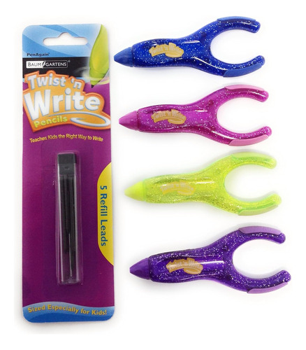 4 Twist N Write Mechanical Pencils With 5 Refills, 2mm ...