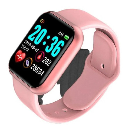 Imagen 1 de 2 de Smartwatch Reloj Inteligente Y68 Pink Bluetooth Ade