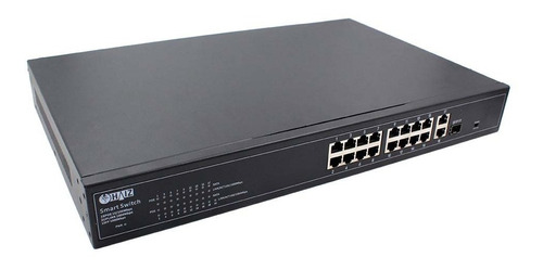 Switch Poe Híbrido Com 16 Portas Poe + 2 Portas Giga 1u Rack