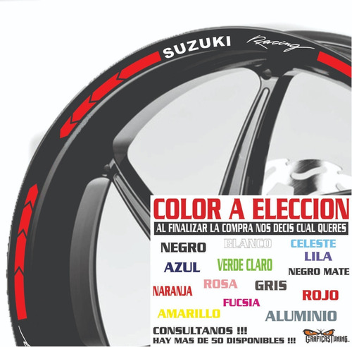 Imagen 7 de 10 de Calcos Suzuki Llantas + Regalo - 00161 Graficastuning