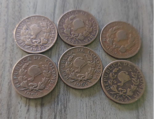 18 Monedas De 5 Centavos Bronce De Colombia