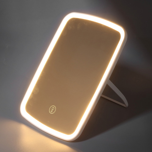 Espejo De Tocador Cosmético Plegable Led De Escritorio Hd De