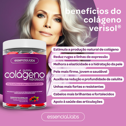 Kit Gummy de Colágenos Verisol y Gummy de Creatina com 3g 30 doses Sabor Frutas Vermelhas