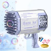 Comprar Pistola De Burbujas De 69 Agujeros Con Luces, Arcoíris, Cohete, Boom, Máquina De Burbujas, Juguete Para Hacer Burbujas Automáticas, Para Niños, Adultos, Casa De Juegos Y Fiesta En Interiores Y