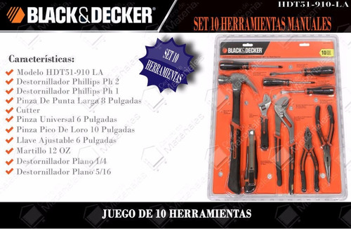 Imagen 5 de 6 de Juego De Herramientas 10 Piezas Black And Decker Hdt51-910la