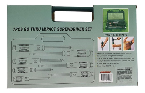 Juego De Destornilladores De Impacto 7 Pzs Marca Jonnesway