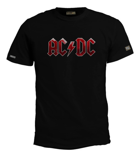 Camiseta 2xl - 3xl Ac Dc Letras Con Textura Rojas Rock Zxb 