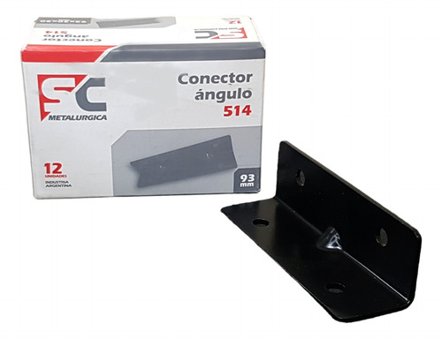 Caja X 12 Conectores Angulo Negro 93 X 30 X 30mm Modelo 514