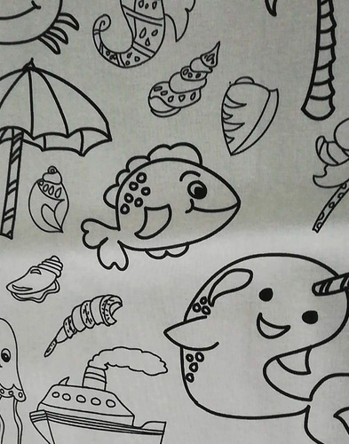 The Coloring Table Oceantime Fun Design - Mantel Cuadrado -