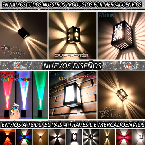 Aplique Pared Exterior 10 Efectos Rayos X Luz Tortuga P/ Led
