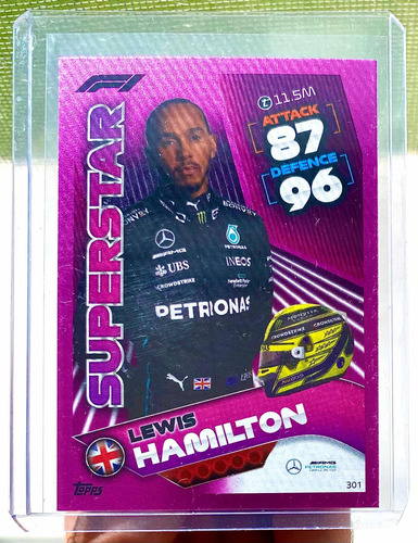 Tarjeta Topps Formula 1 Lewis Hamilton Superstar Pink Foil (Usado)