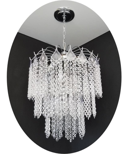 Luminária lustre Lina Design AC09 cor prateado por 1 unidade