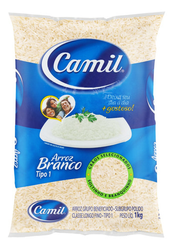 Arroz Branco Tipo 1 Camil Pacote 1kg