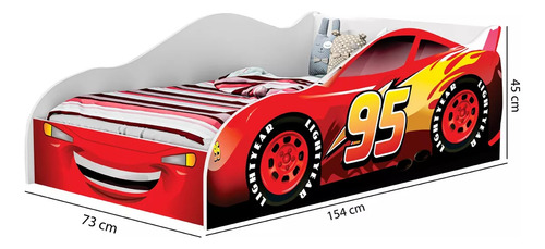 LORENTTISTORE mini cama carros mcqueen Infantil montessoriana com colchão juvenil para quarto de criança juvenil cor vermelho