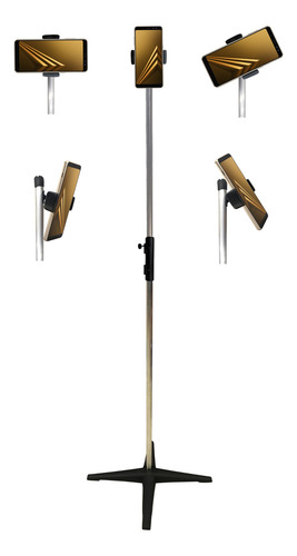 Tripé 1,80m Com Suporte De Celular Vertical E Horizontal Pro