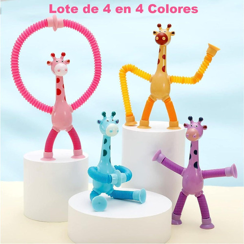 1 4pcs Juguetes Para Niños Ventosas Tubo Telescópico Jirafa