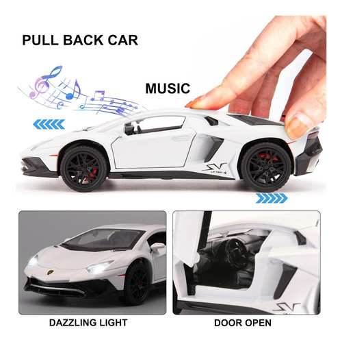 Bdtctk Coche De Tracción Modelo Lambo Lp750 1:32 Con Sonido