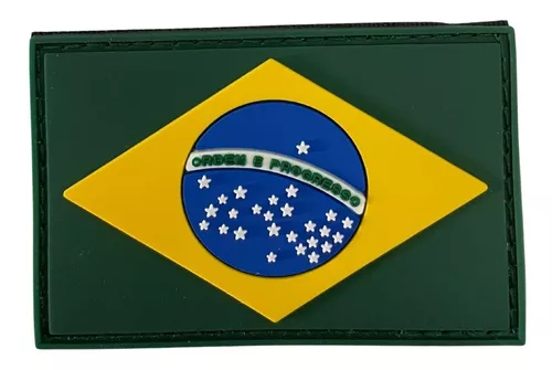 Patch Bordado Bandeira Do Brasil Negativa Com Fecho Contato em Promoção na  Americanas