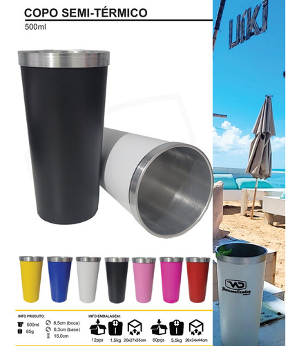 Copos Semi Térmico 500ml Personalizados