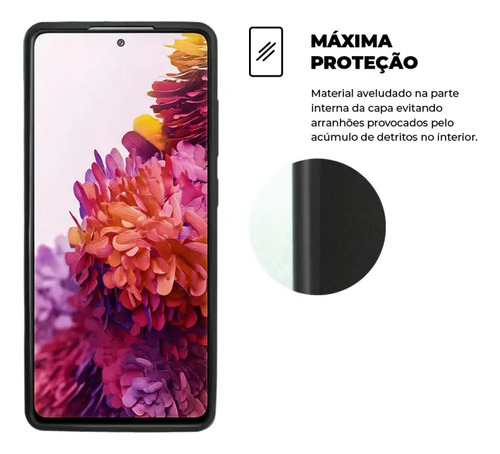 Capa Capinha Silicone Aveludada Preta Para Galaxy S10 Lite