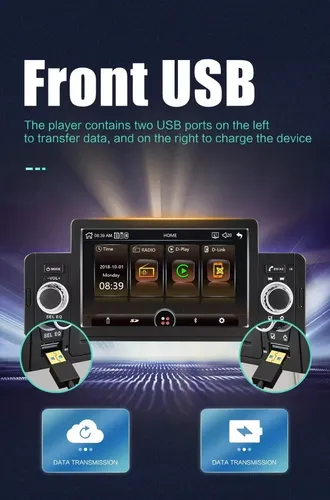 Radio Auto Pantalla 1 Din Tactil Mirror Link Auto Usb Hd