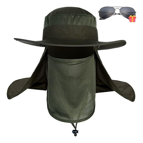 Sombrero De Protección Solar Para Pesca +  Anteojos De Sol