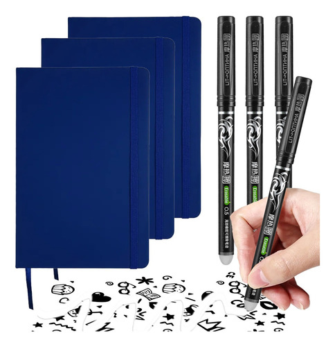 3pcs Libreta Profesional En Conjunto De Papeleria Color Azul
