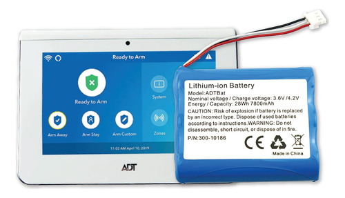 Reemplazo De Batería Para Adt Command Smart Security Panel A