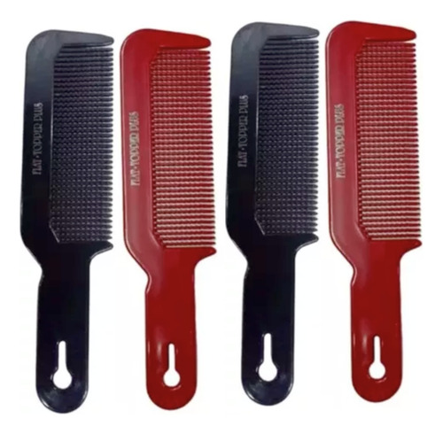 4 Peines Flat Top Plus Colores Surtidos Plástico Barberia