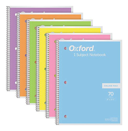 Oxford Spiral Notebook 6 Unidades, 1 Tema, Papel Rayado Univ