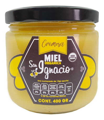 Miel Orgánica San Ignacio Cremosa (mantequilla) Tarro 400gr
