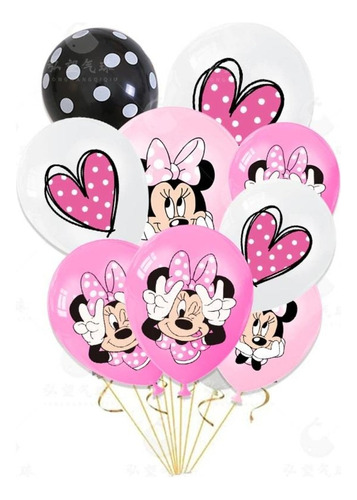 Set 10 Globos Minnie Multicolores 12 Pulgadas 