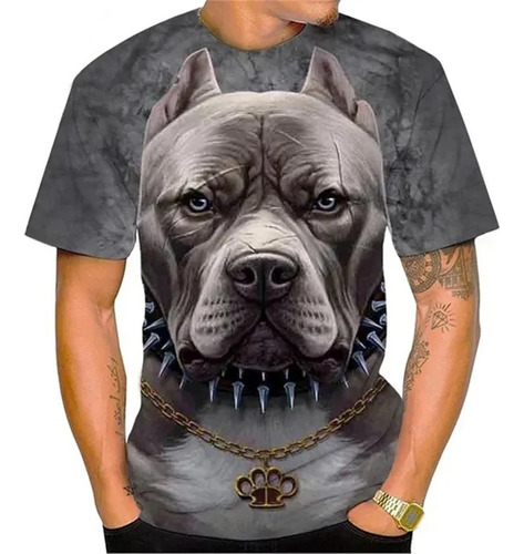 Camiseta De Manga Corta Con Estampado 3d De Boxeo Bulldog