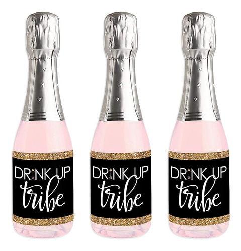 Bride Tribe - Mini Etiqueta De Vino Y Botella De Champán Peg