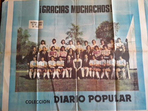 Poster Argentina Campeón Mundial '78 Diario Popular Con Logo