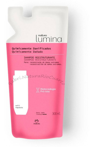 Shampoo Reestructurante Dañado Repuesto Natura Lumina