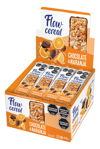 Barra Cereal Flow Chocolate Naranja - Caja X 20 Un