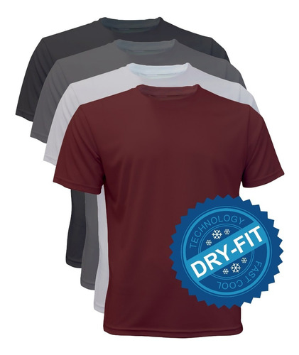 4 Camiseta Dryfit Pro Fitness Treino Fast Dry Technology 
